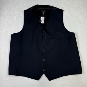 Pronto Uomo 100% Wool Vest Platinum Black Dress Formal Business Mens 4X NWT